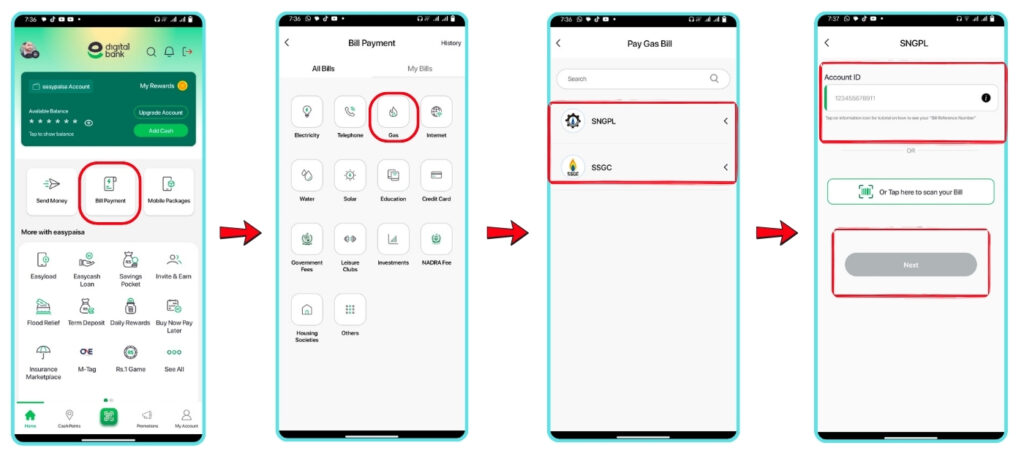 How pay Sui Gas Bill Via EasyPasia